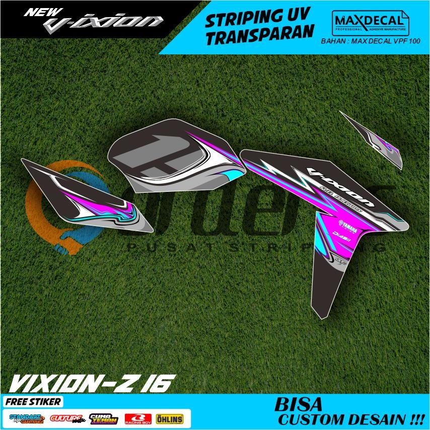 Striping Transparan New Vixion NVA Terbaru – Sticker Transparan Bahan Premium Max Decal UV, Anti Pud