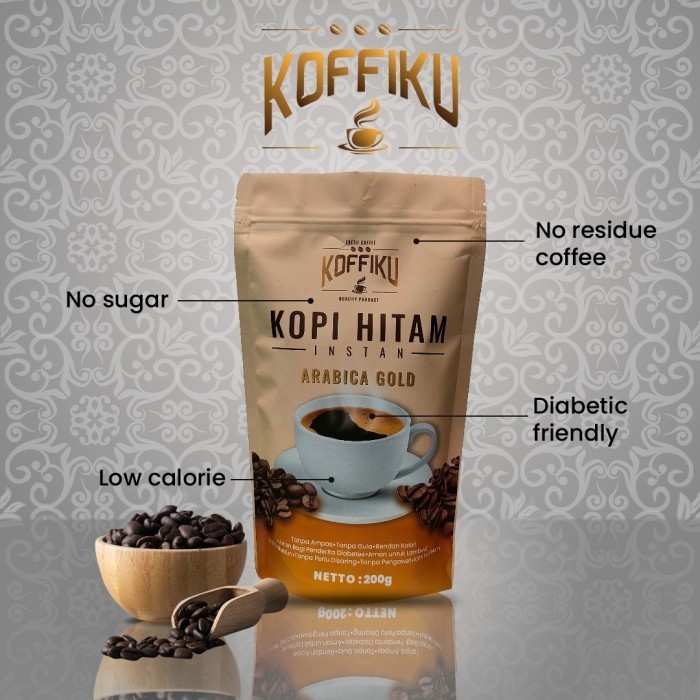 

JAMIN MURAH !!!200g ARABICA GOLD biji premium Kopi Hitam Tanpa Ampas - KOFFIKU(BISA LANGSUNG ORDER)
