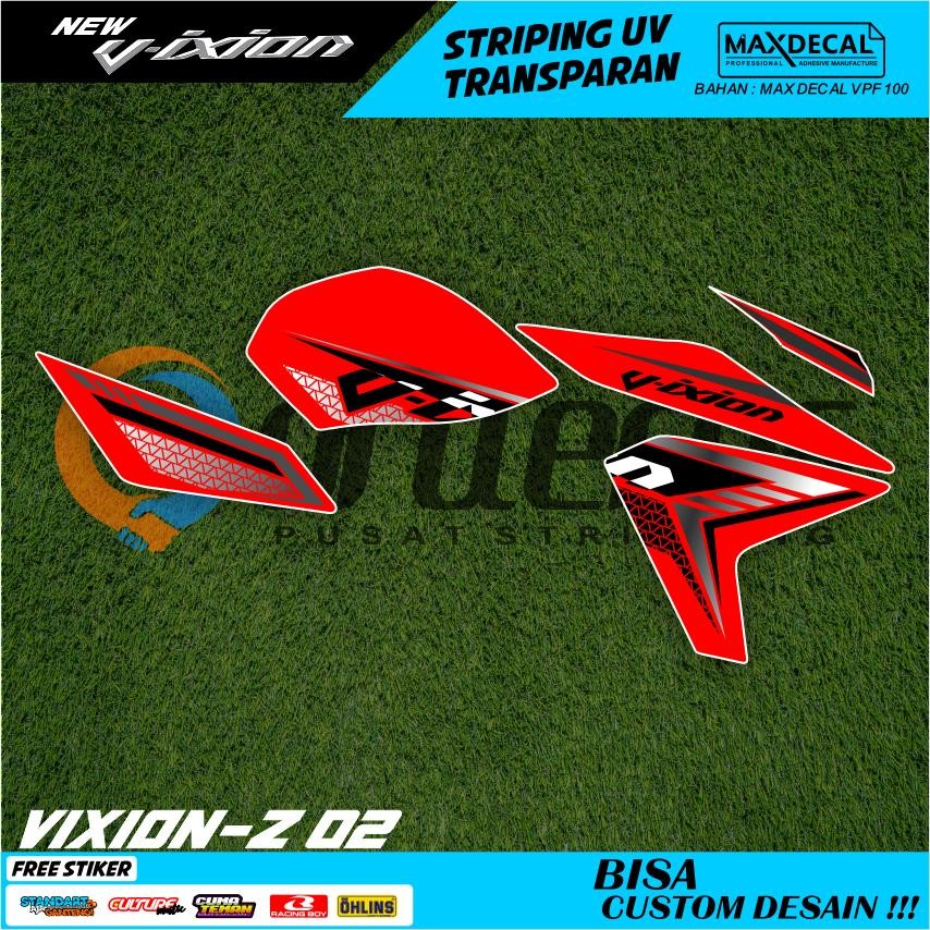 Striping Transparan New Vixion Terbaru – Sticker Transparan Bahan Premium Max Decal UV, Anti Pudar M