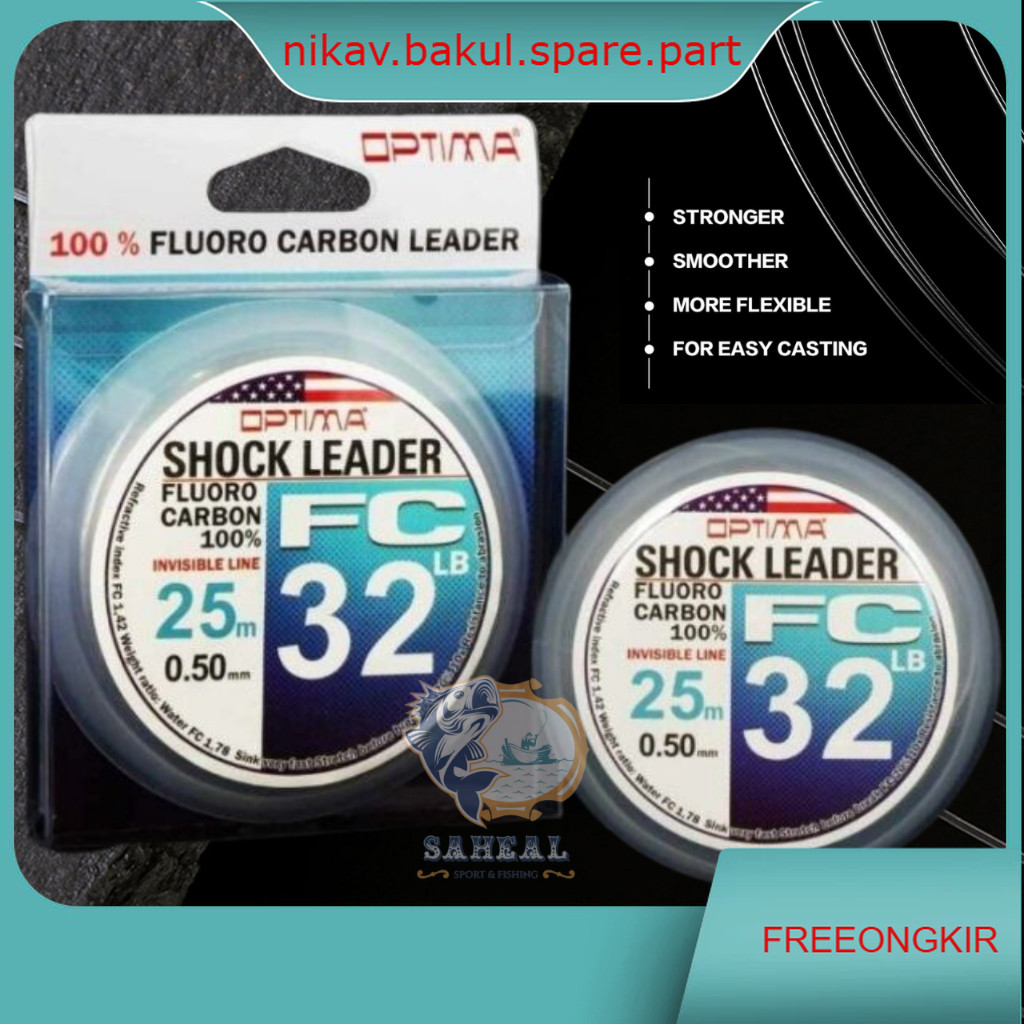 Senar Shock Leader Optima Fluorocarbon 100% Kuat
