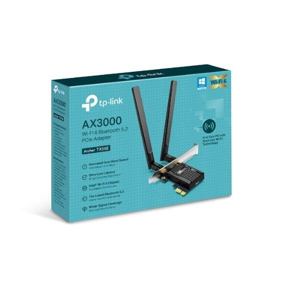 TP-LINK Archer TX55E AX3000 Wi-Fi 6 Bluetooth 5.2 PCIe Adapter Tplink