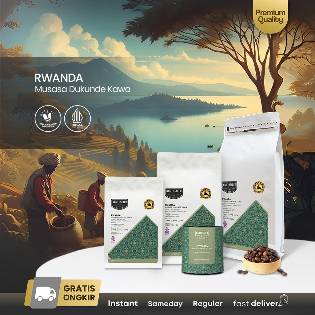 

JAMIN MURAH !!!Northsider Kopi Arabika Rwanda Musasa Dukunde Kawa Ruli fully-washed(BISA LANGSUNG ORDER)