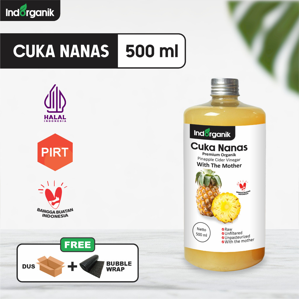 

INDORGANIK - CUKA NANAS ORGANIK TANPA CAMPURAN - PINEAPPLE CIDER VINEGAR 500ML