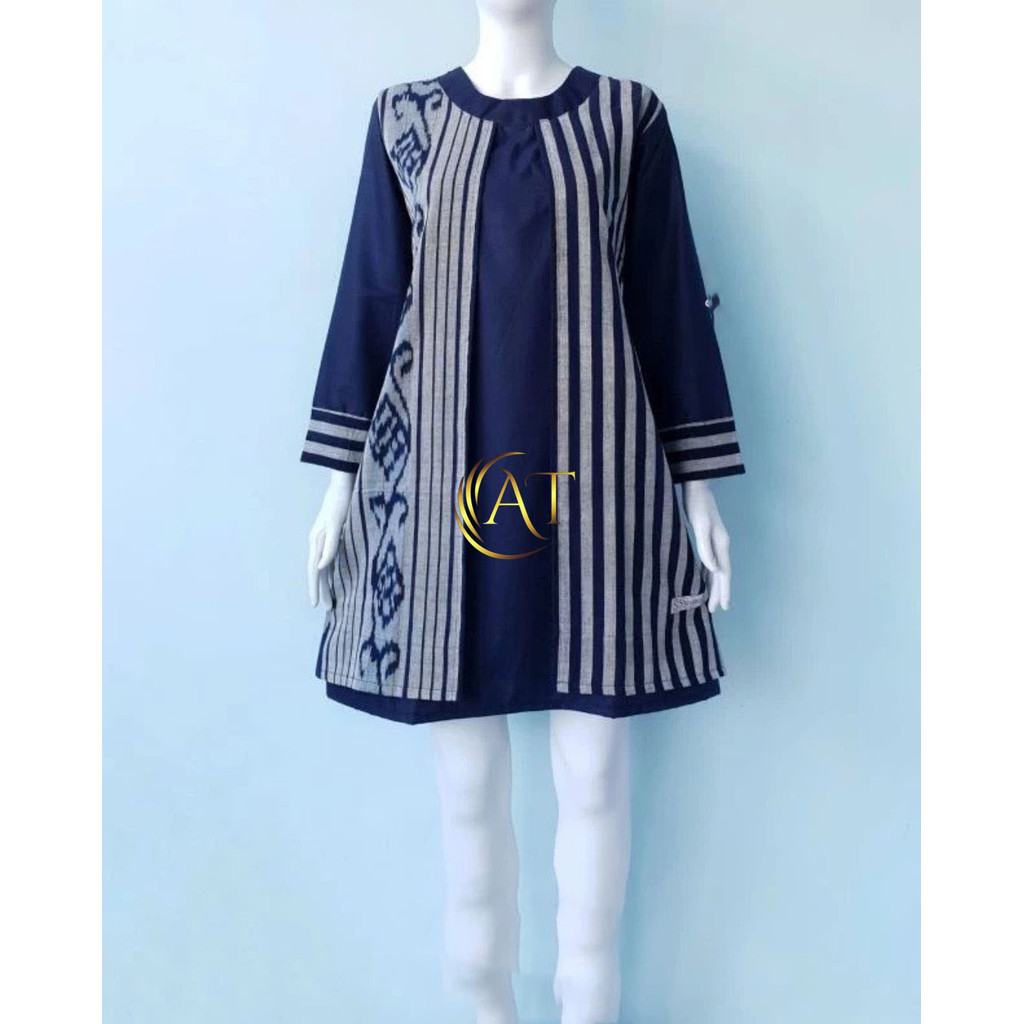 Baju Tunik Tenun Troso NTT Atasan Kerja Wanita Tunik Acara Resmi Kodangan Resmi Batik Modern