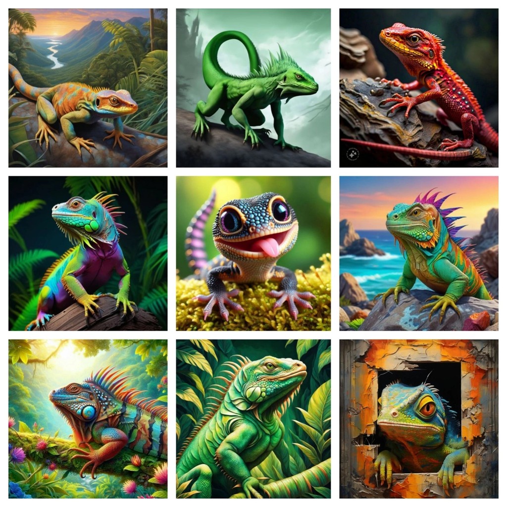 Bearded Dragon DIY 5D Diamond Painting Reptile Color Lizard Hand Painting Mural Diamond Embroidery M