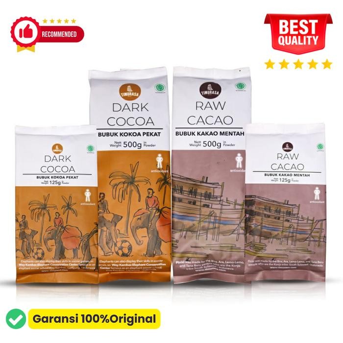 

Timurasa bubuk cokelat mentah murni 100% - dark cocoa raw cacao - chocolate powder - Raw Cacao, 125gr