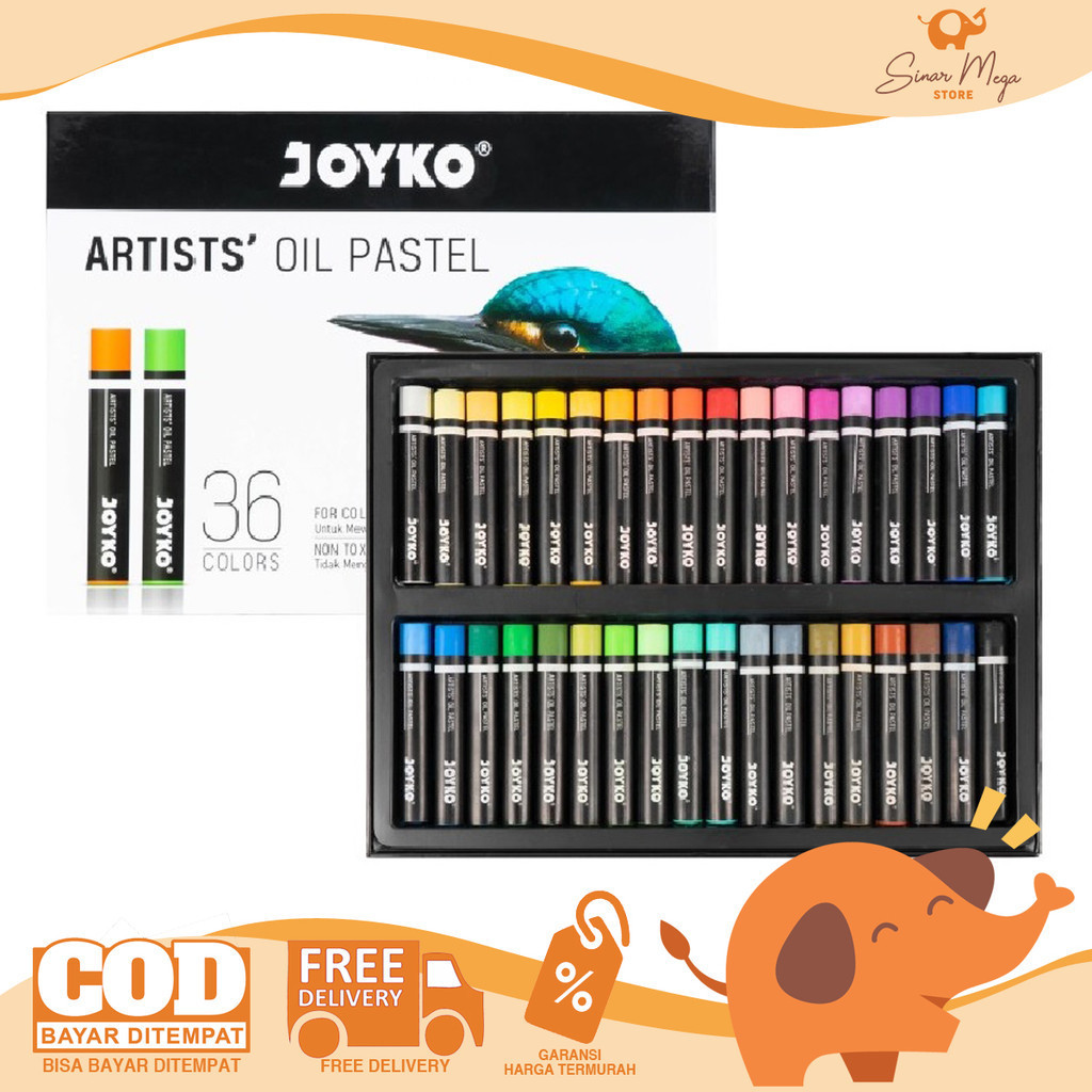 Joyko Artist Oil Pastel OP-36ART Coloring Crayon / Krayon Mewarnai 36 Warna High Pigment Murah
