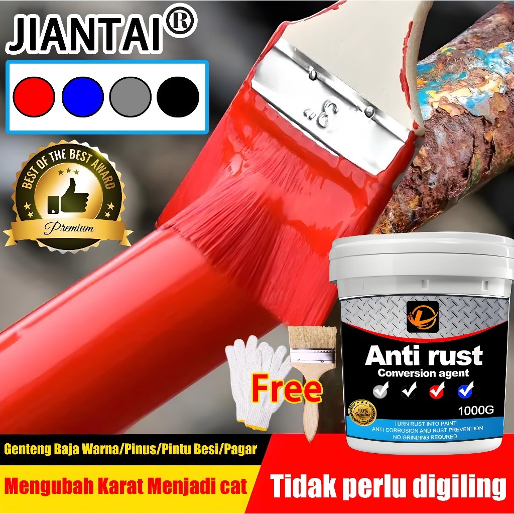 【Tahan karat 30 tahun】JIANTAI Cat anti karat 1000g Anti-korosi Anti-rust Cepat menghilangkan karat D
