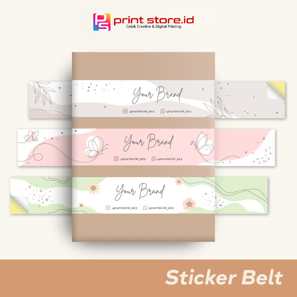 

[7 Pcs] Belt Stiker Label Sleeve Hampers Custom PB01–PB05 | Stiker Souvenir, Parcel, Gift, Ucapan Estetik by printstoreid