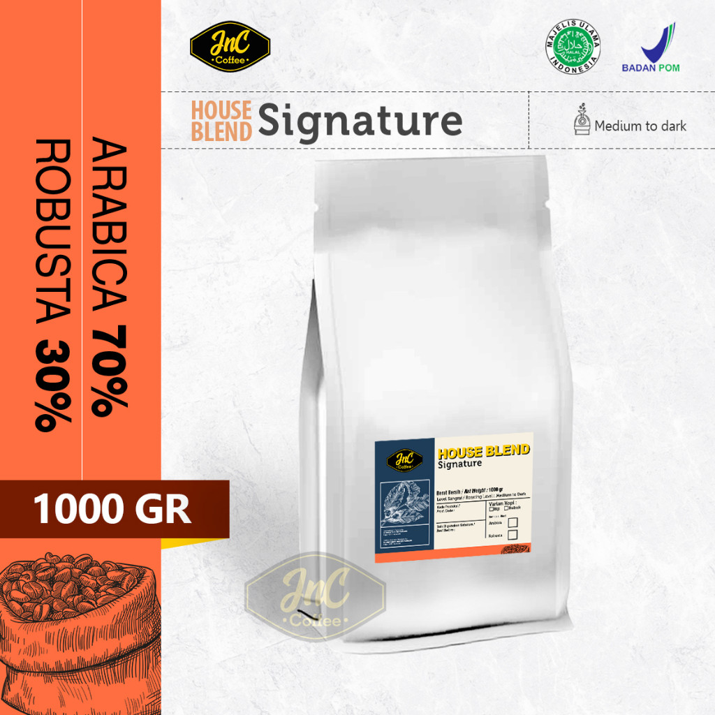 

JAMIN MURAH !!!House Blend JnC Signature 1 KG 70% Biji Kopi Arabika 30% Robusta For Kopi Susu Espresso(BISA LANGSUNG ORDER)