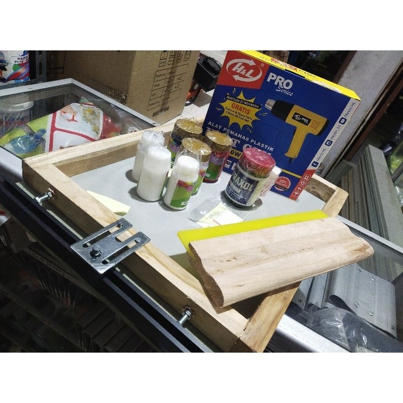 

paket Belajar Sablon kaos tinta Plastisol