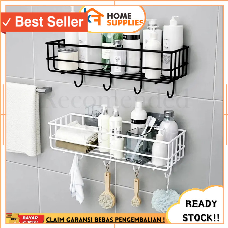 Termurah Barang Bagus Berkualitas / 【KF】Rak Tempel Dinding Kamar Mandi Rak Besi Gantung Tempelan Din