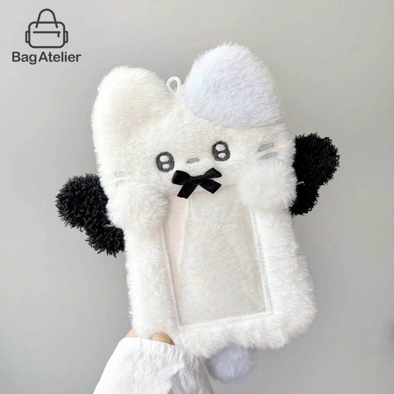

Cute Plush Photo Card Holder Kpop Idol Photo Card Storage Supplies ID Card Bank Card Protective Cover Bag Pendant Gift