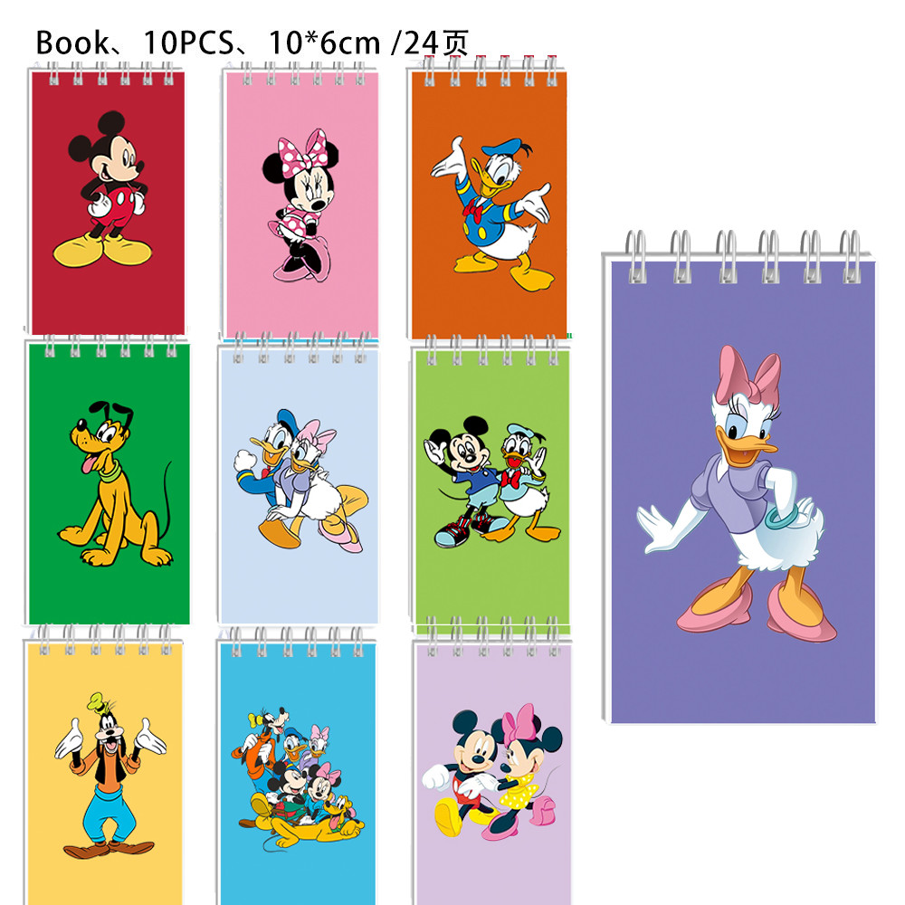 

Disney Mickey Mouse Pocket Book Notebooks Minnie Mouse Flip Coil Book Student Mini Portable Flip Notepad Stationery Supplies