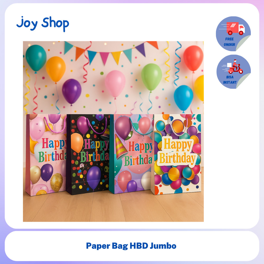 

Paperbag Ulang Tahun HBD kantong Kertas Goodie Bag Jumbo