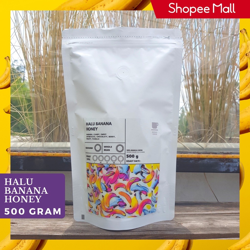 

JAMIN MURAH !!!SUTOYO COFFEE - Kopi Arabika Halu Banana Honey Process 500 Gram(BISA LANGSUNG ORDER)