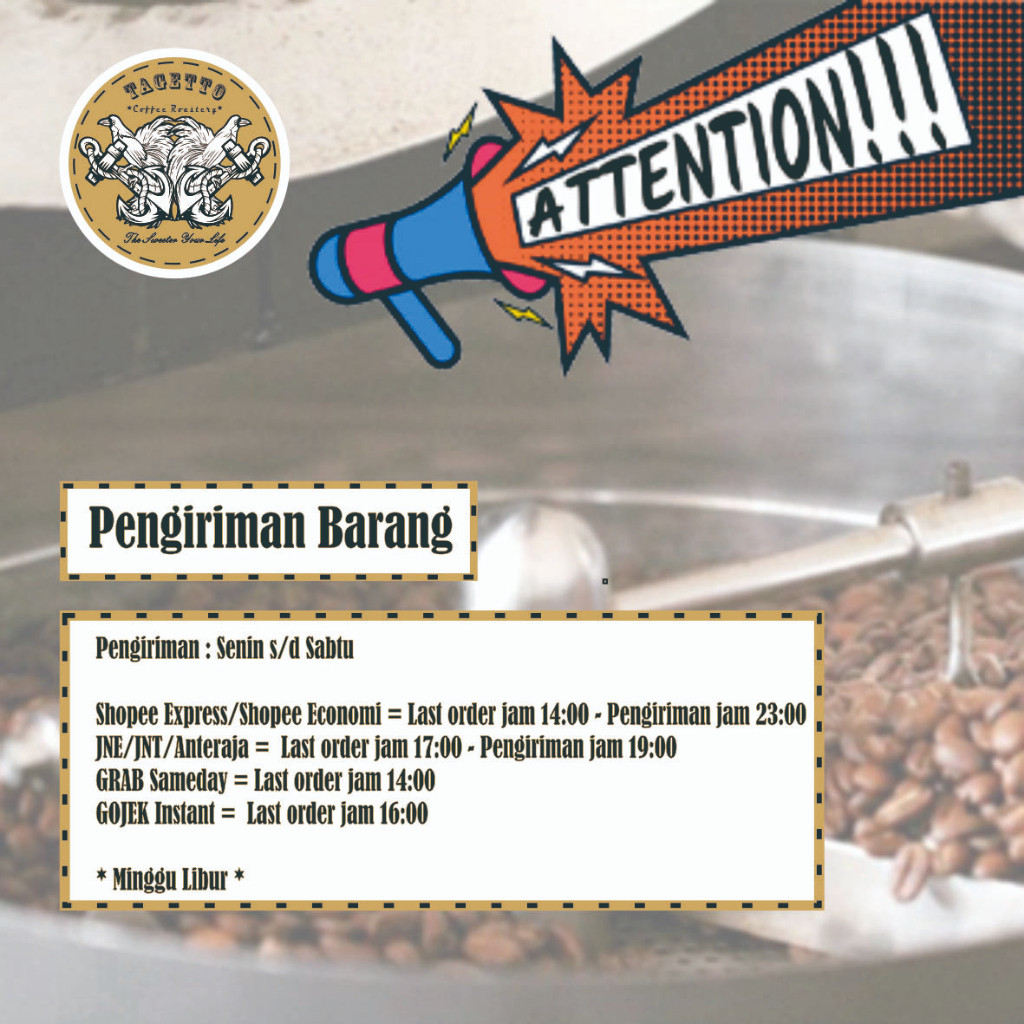 

JAMIN MURAH !!!BIJI KOPI ARABIKA PUNTANG RED HONEY 500GR | ARABICA BEAN GROUND BUBUK 500 GRAM TAGETTO COFFEE(BISA LANGSUNG ORDER)