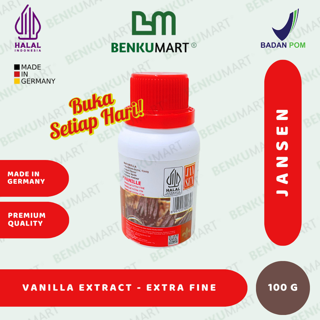 

Jansen Vanilla Extract Extra Fine 100 gr | Vanilla jansen 100 ml