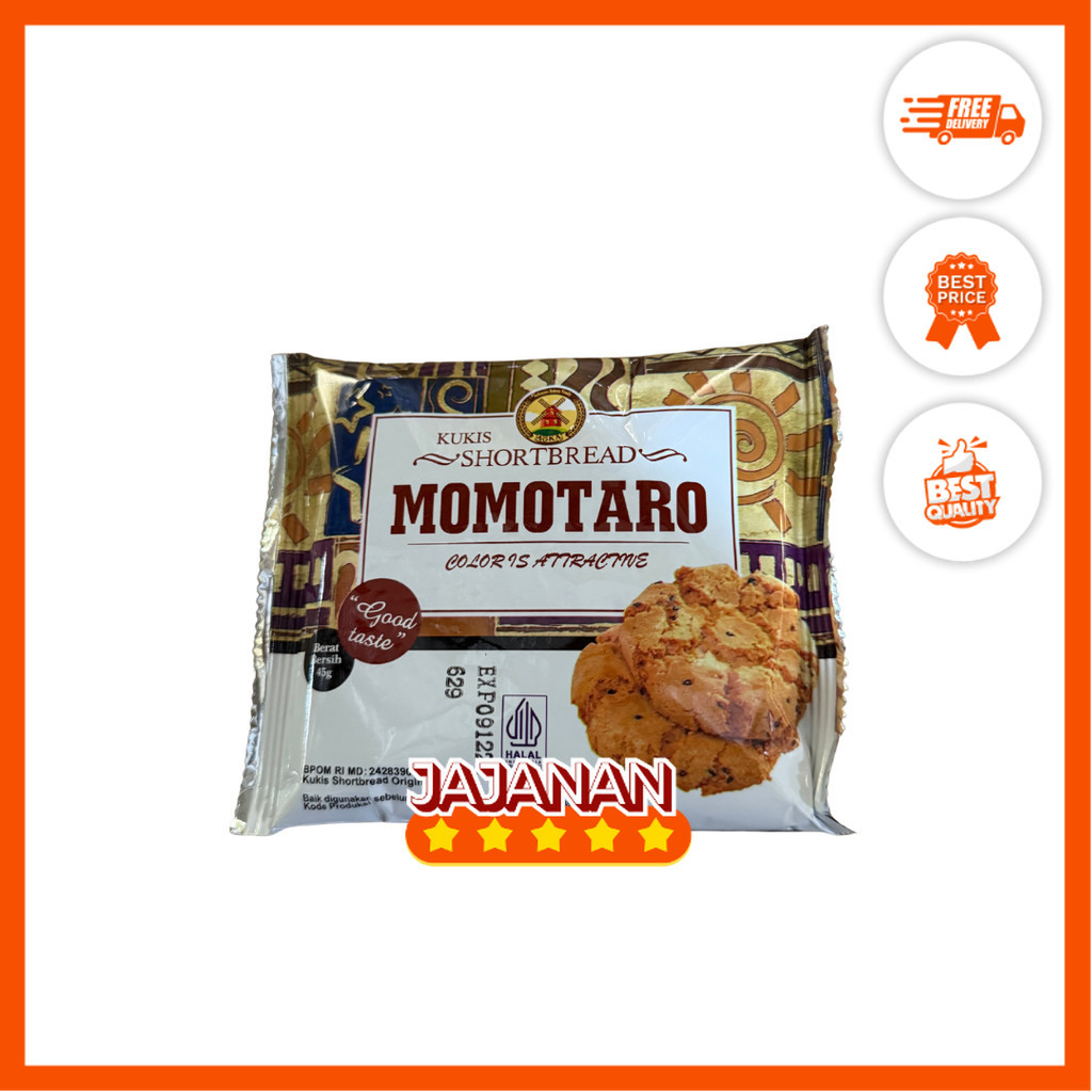 

MOMOTARO Roti Kering Kukis Rasa Original/Coklat @45gr | Jajanan Snack Grosir Termurah