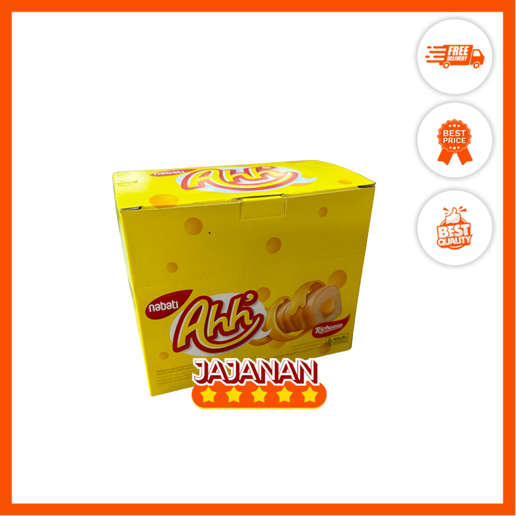 

Nabati Ahh 500 Rasa Keju Triple Cheese Roll/Cokelat 5.5 gr x 20 pcs