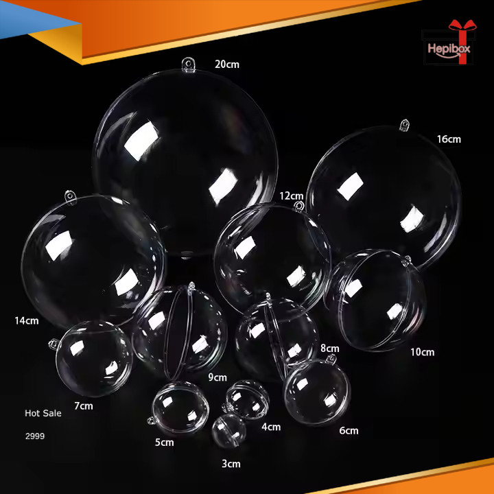 Acrylic Ball / Bola Acrylic / Akrilik Bening Transparan / Bola Akrilik Tempat Coklat Wadah Permen / 