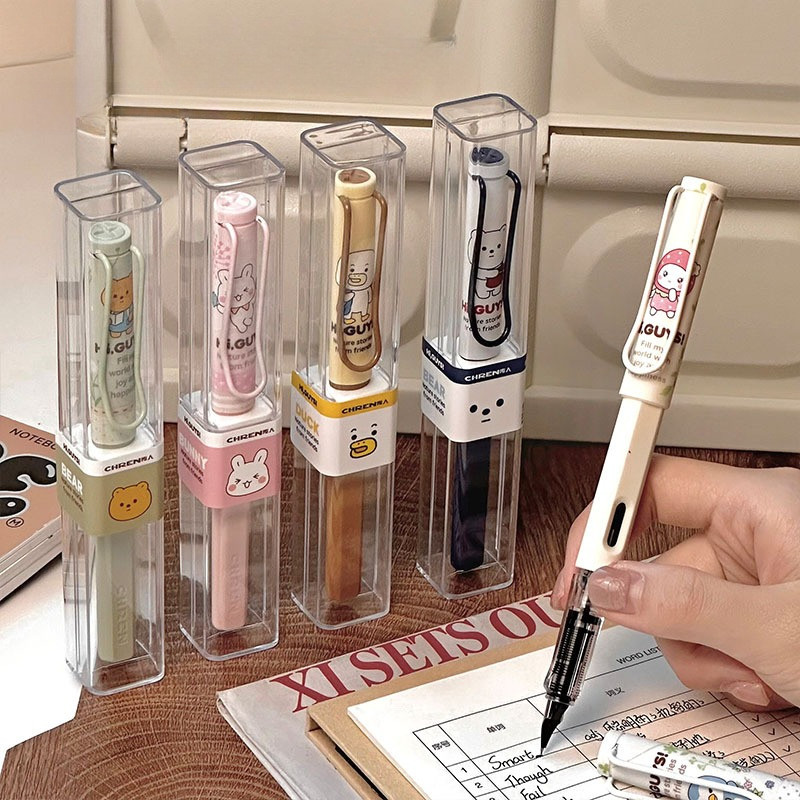 

[HARU] Cartoon Character Series Fountain Pen Pulpen Ink Pen Imut Karakter Kartun