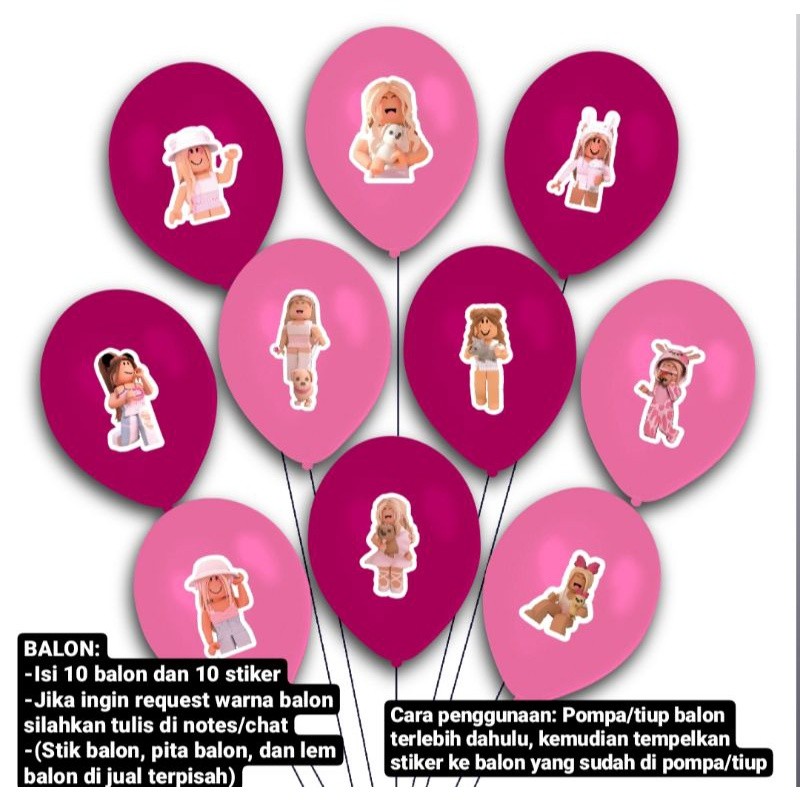 [ REY ] PAKET DEKORASI BIRTHDAY ROBLOX GIRL LENGKAP HIASAN ULTAH ULANG TAHUN BANNER HAPPY BIRTHDAY R