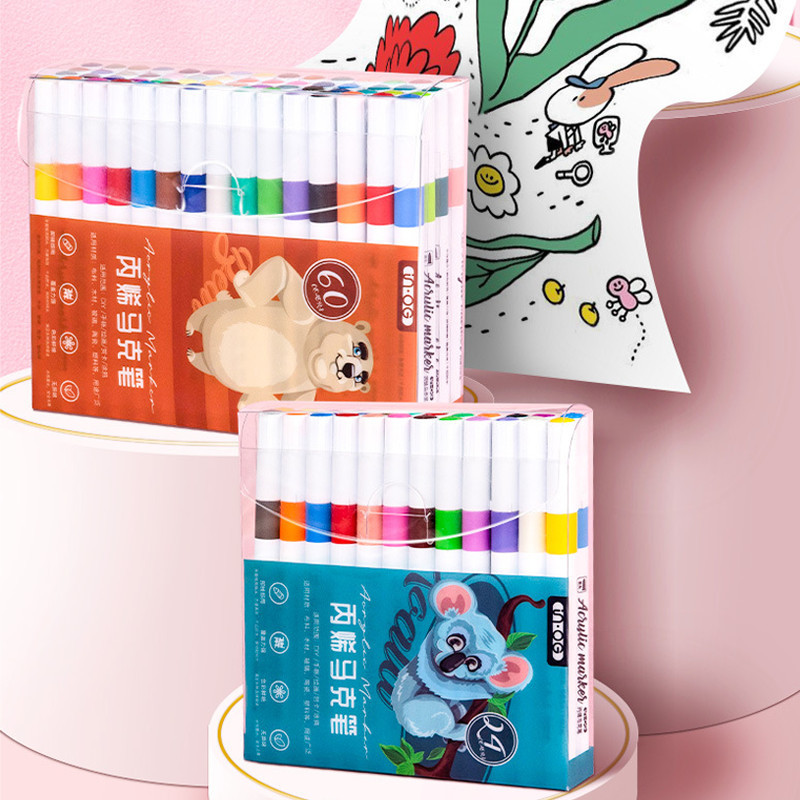 

Set Pen Akrilik Marker 12/24/36/48/60/80 Warna Tahan Air Alat Menggambar Kreatif Cocok untuk Anak dan Dewasa
