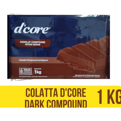 

Colatta D'Core Dark Chocolate Compound 1kg / Coklat Batang