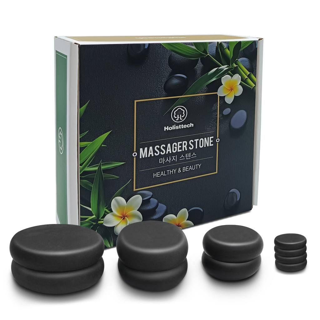 Massage Hot Stone Set,10 Piece Black Hot Stone Massage Set,Hot Massage Stone for Professional or Hom