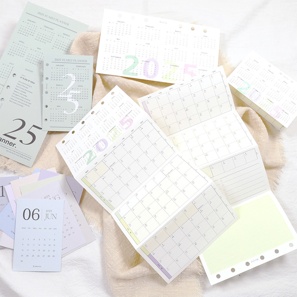 

Fromthenon 2025 Calendar 6 Holes Loose Leaf Journal Planner Traveler Notebook Calendar Accessories Office Stationery Supplies