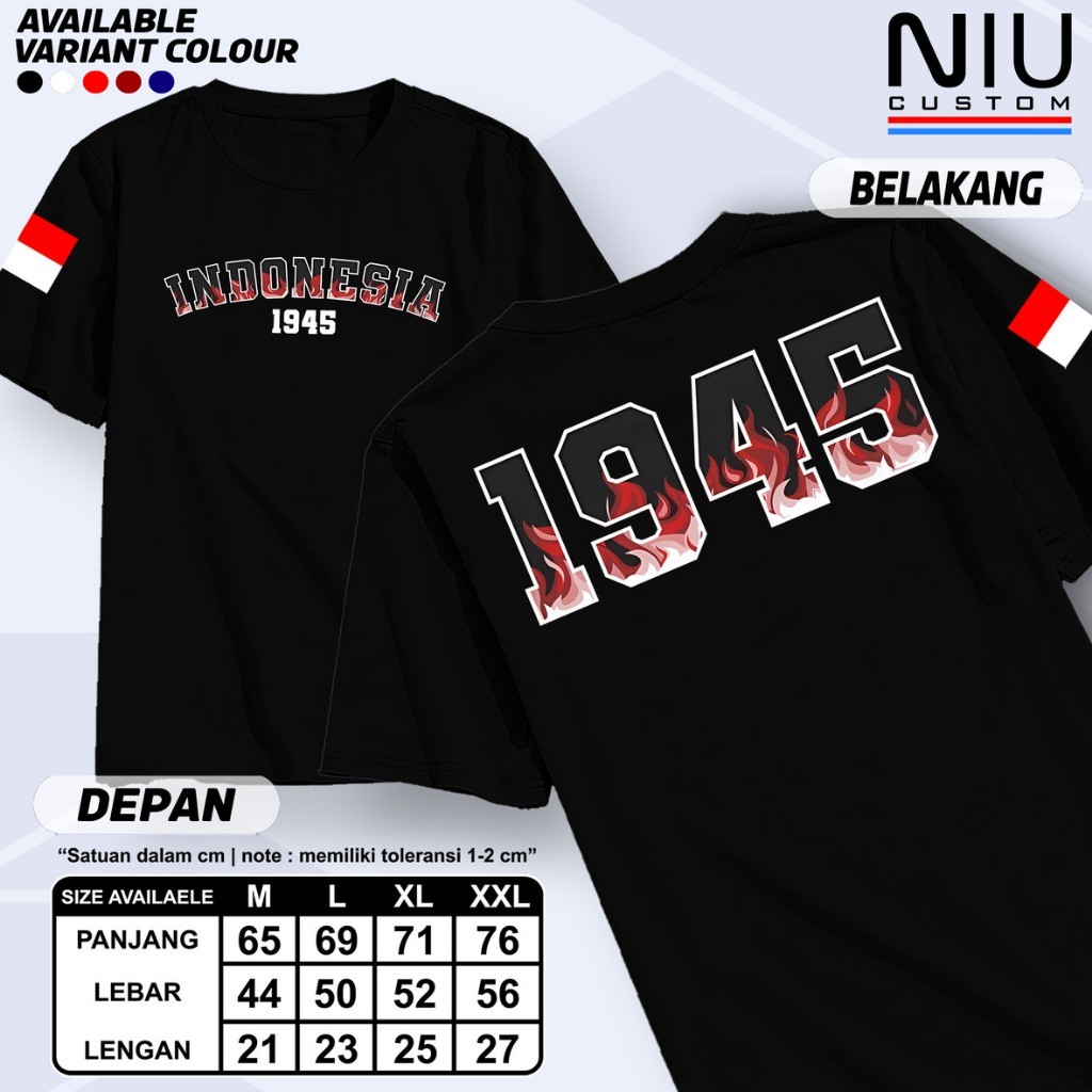 Kaos Indonesia Merdeka "Fire Indonesia" - Kaos Kemerdekaan Indonesia / Kaos Agustusan / Kaos 80 Merd