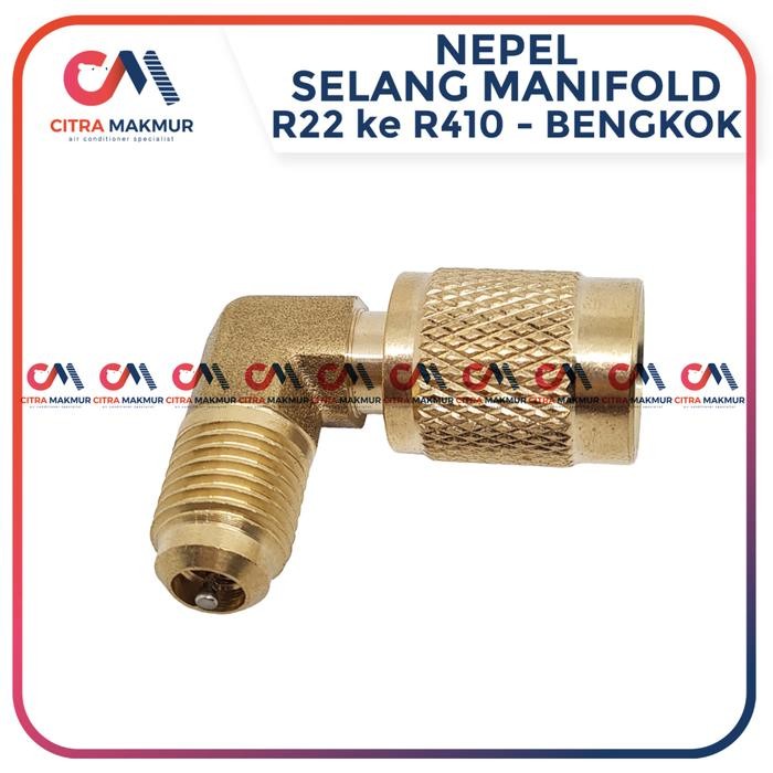 R3N0 Adaptor Sambungan Selang Manifold R32 R410 Konektor Connector Freon Refrigrant R 32 R 410 R410a