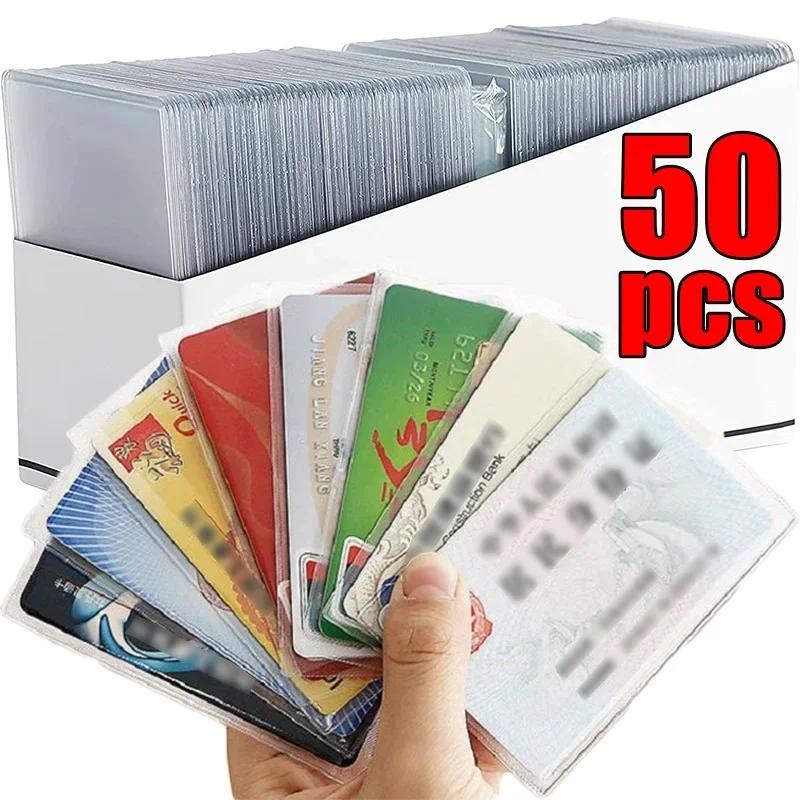 

1-50pcs Transparent ID Cards Protector Frosted PVC Credit Card Cover Anti-magnetic Holder Postcard Container Storage Bags Case