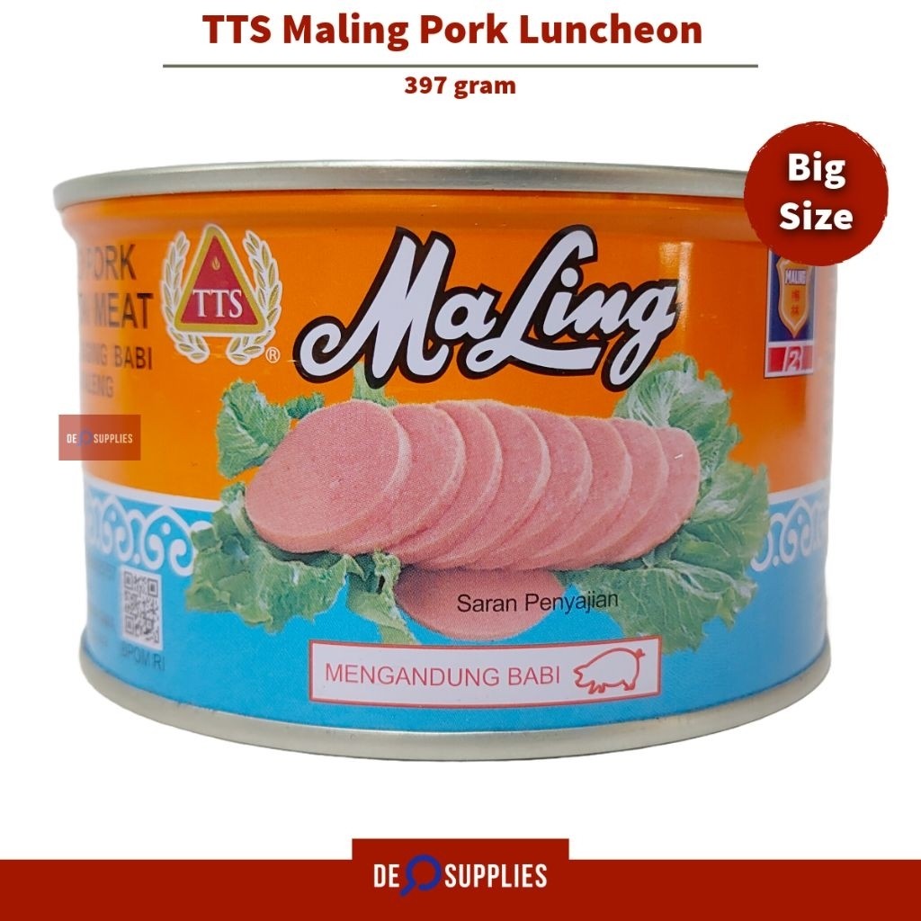 

Maling Ham Babi TTS 397gr - Pork Luncheon Meat Daging Babi Kaleng