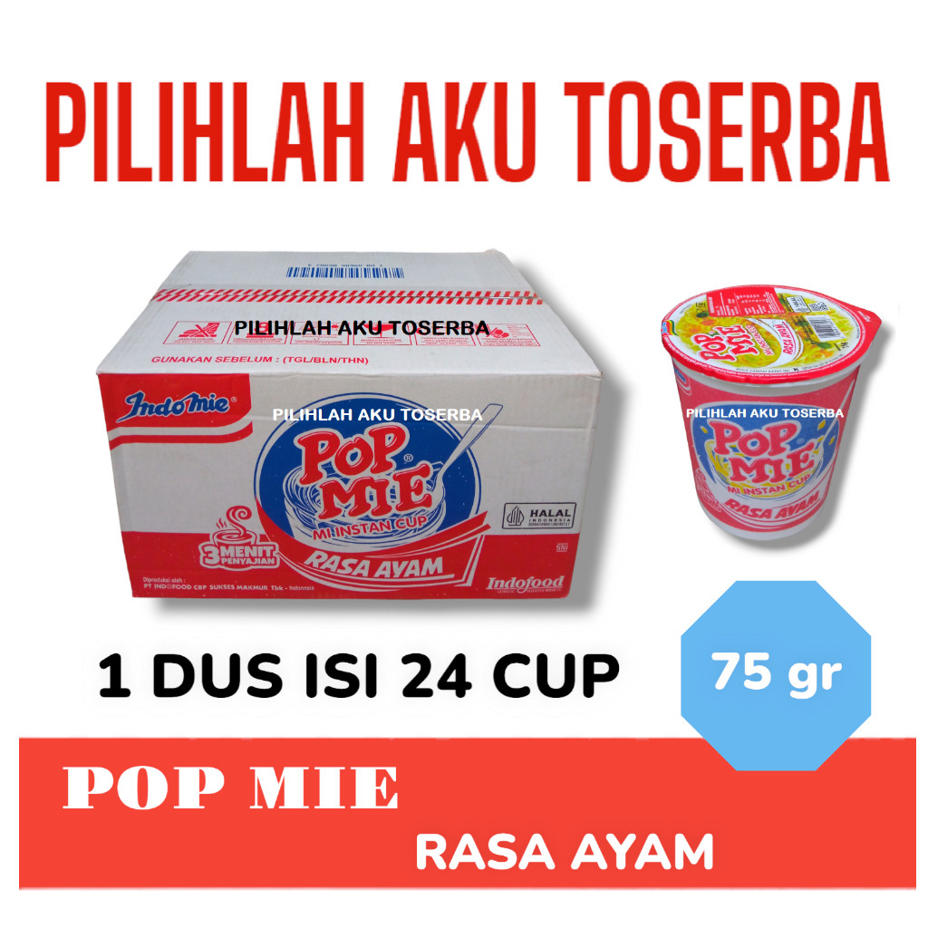 

Mie Instant POP MIE Rebus Rasa AYAM - ( Harga 1 DUS )