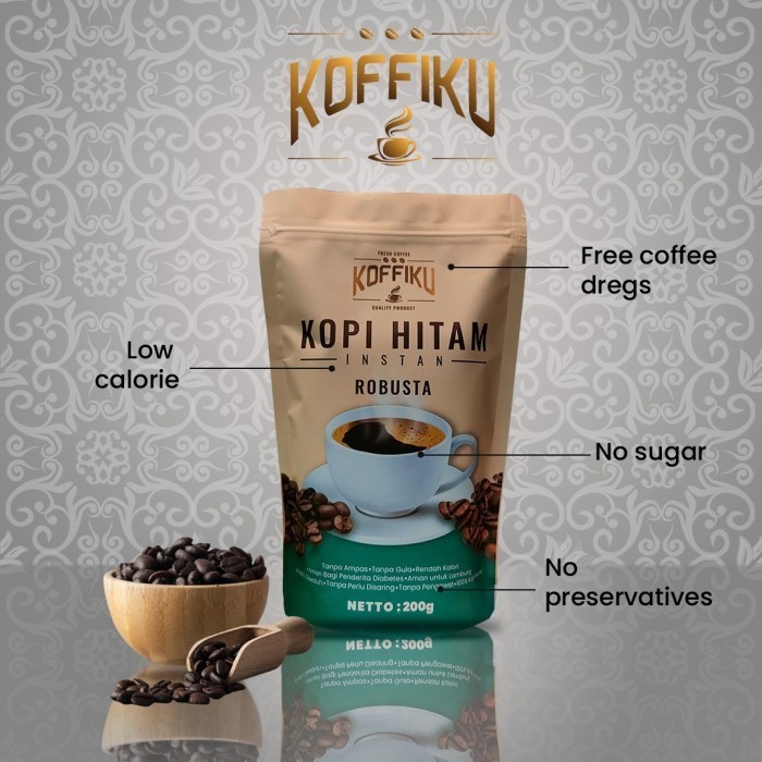 

JAMIN MURAH !!!200g 100% ROBUSTA Kopi Hitam Tanpa Ampas - KOFFIKU(BISA LANGSUNG ORDER)