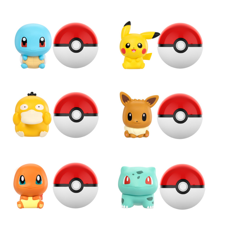 

Anime Pokemon PokeBall Mini Doll Action Figures Pikachu Charmander Bulbasaur Original Genuine Model Ornament Children's Toy Gift