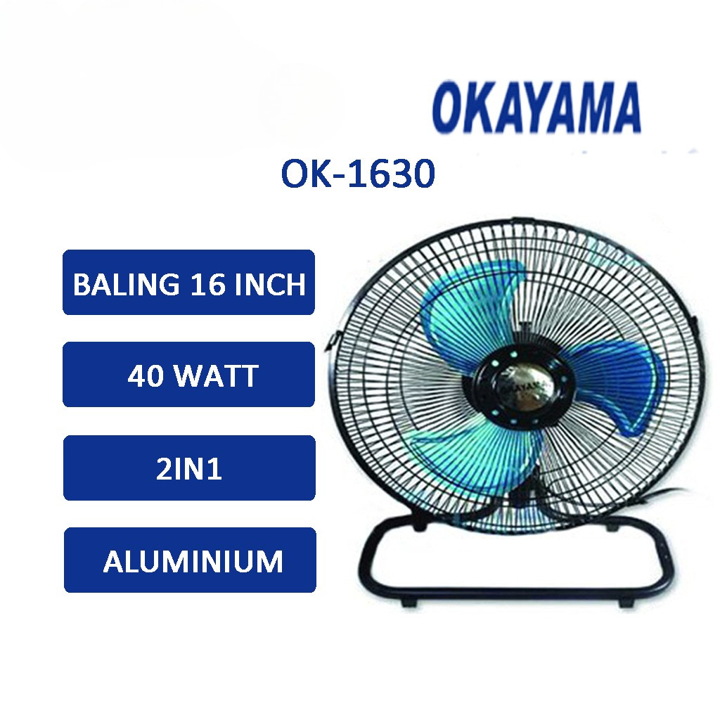KIPAS ANGIN DUDUK OKAYAMA OK1630 DESKFAN OKAYAMA 16INCH - MURAH