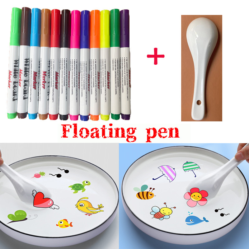 

Magical Water Painting Pen Colorful Mark Pen Markers Floating Ink Pen Doodle Water Pens Children Montessori Early Education Toys