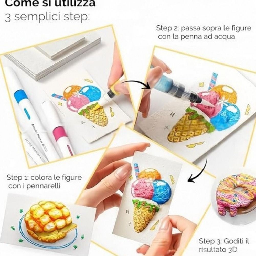 

Blank Painting Paper DIY Magic Puffy Paint Sponge Texture With Easel 3D Drawing Magic Canvas 3D Effect Handicraft Foam Texture