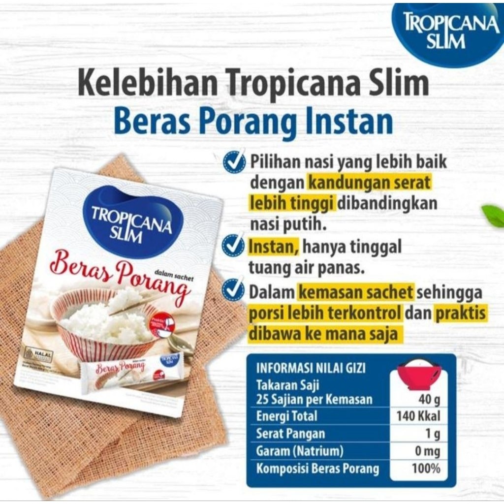 

Tropicana Slim Beras Porang instant Box isi 10 sachet