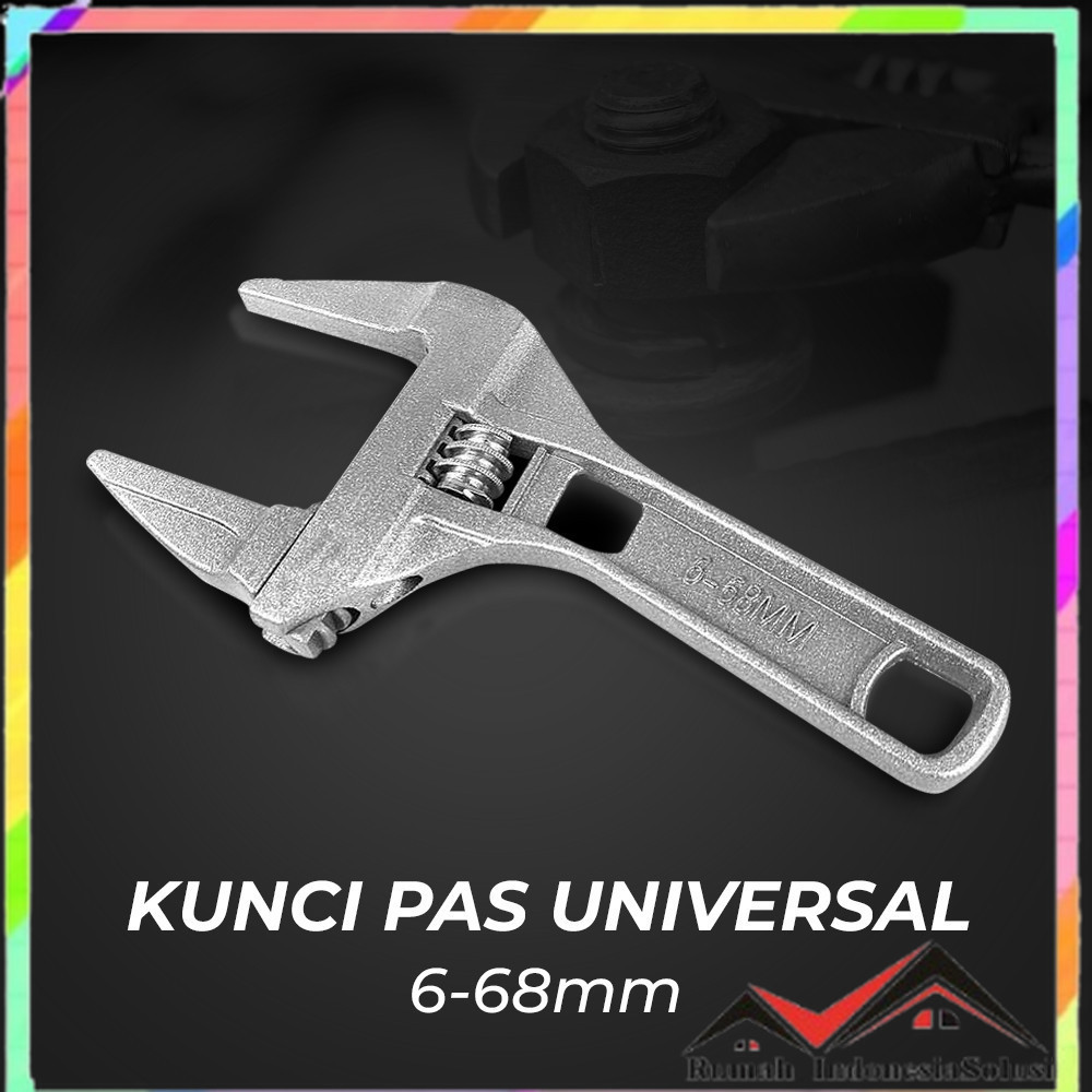 

- LISM Kunci Pas Universal Adjustable Wrench Spanner 6-68mm - UW82 -