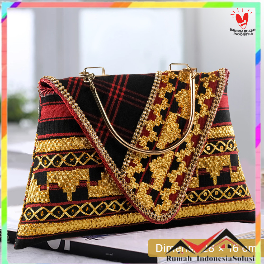

- Lampung Ethnica Tas Jinjing Wanita Motif Tapis Traditional Handbag - LE3 -