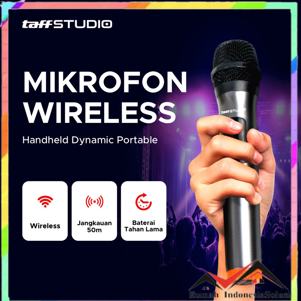 

- TaffSTUDIO Mikrofon Karaoke Wireless Handheld Dynamic Portable - MC-1200 -