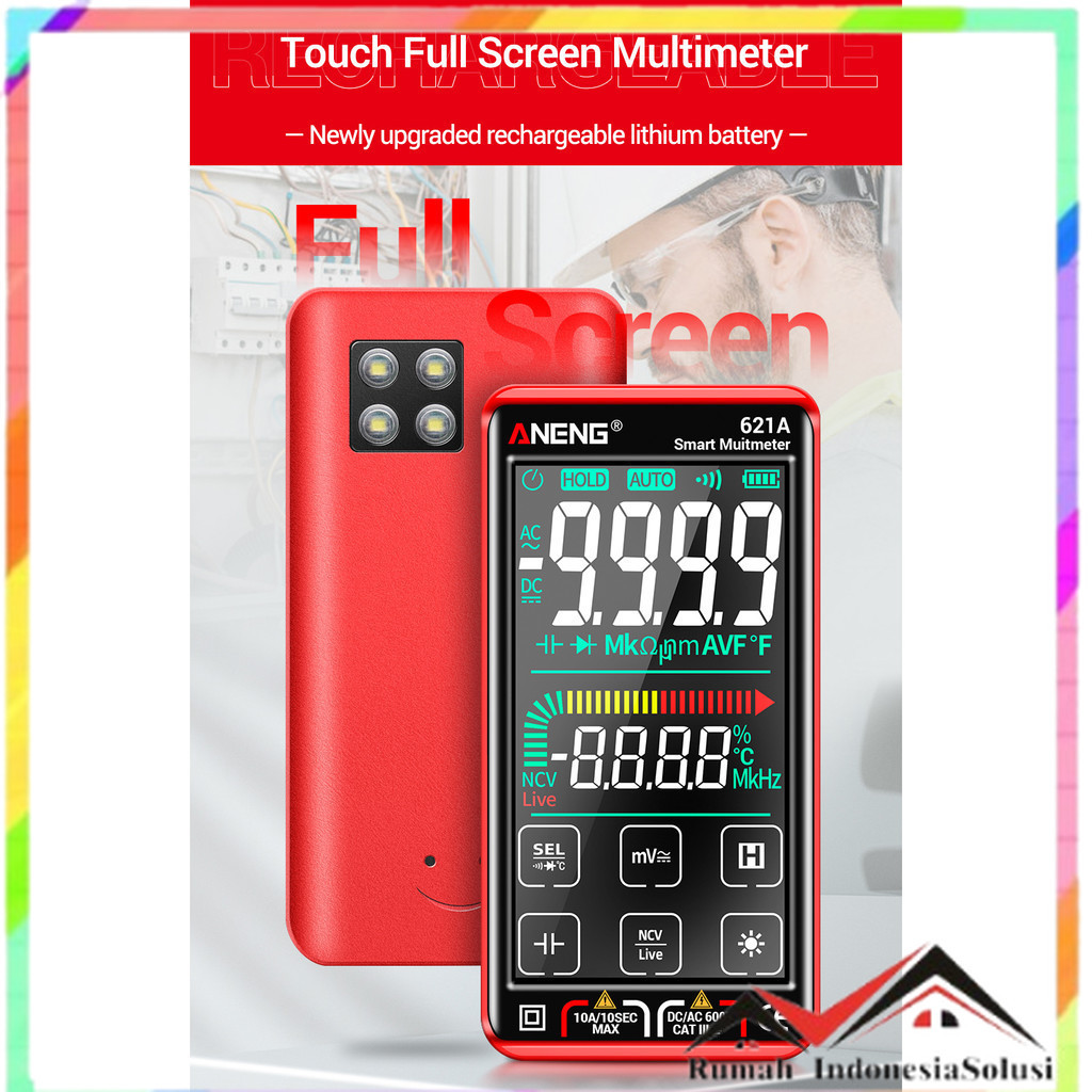 

- ANENG Smart Digital Multimeter Tester Transistor Touch Screen - 621A -