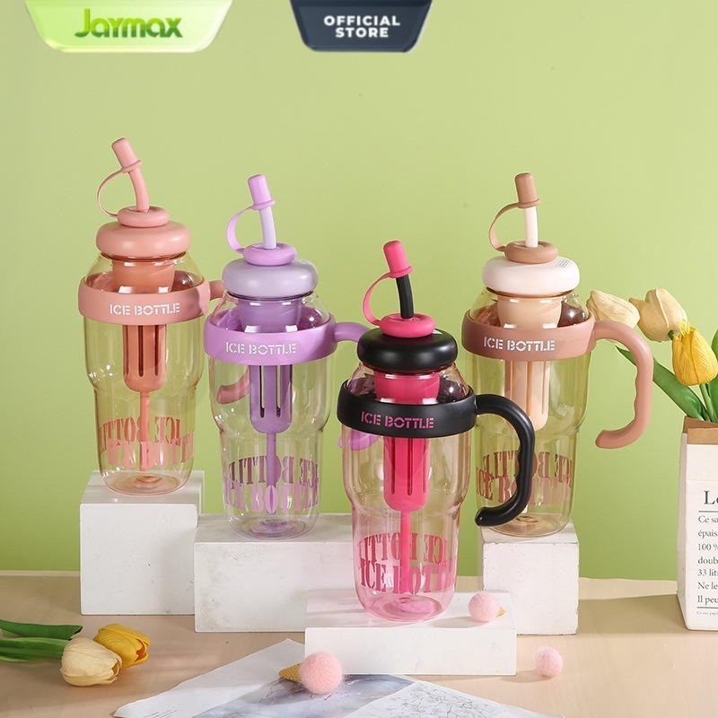 Botol Minum Tumbler Besar 1300ML + Sedotan Botol Air Plastik Transparant