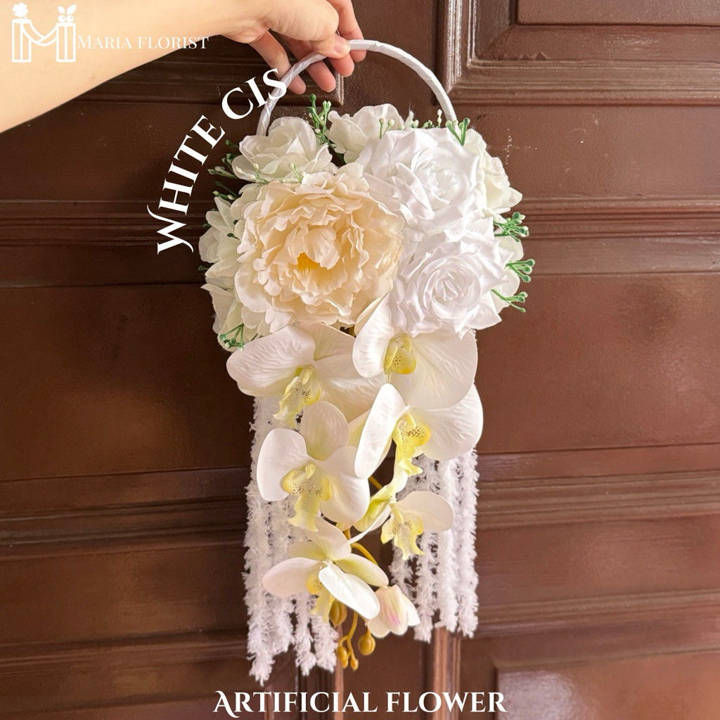 Flower Hoop Wedding Handbouquet Juntai - Buket Bunga Pernikahan Flower Hoop - Buket Pengantin Anggre
