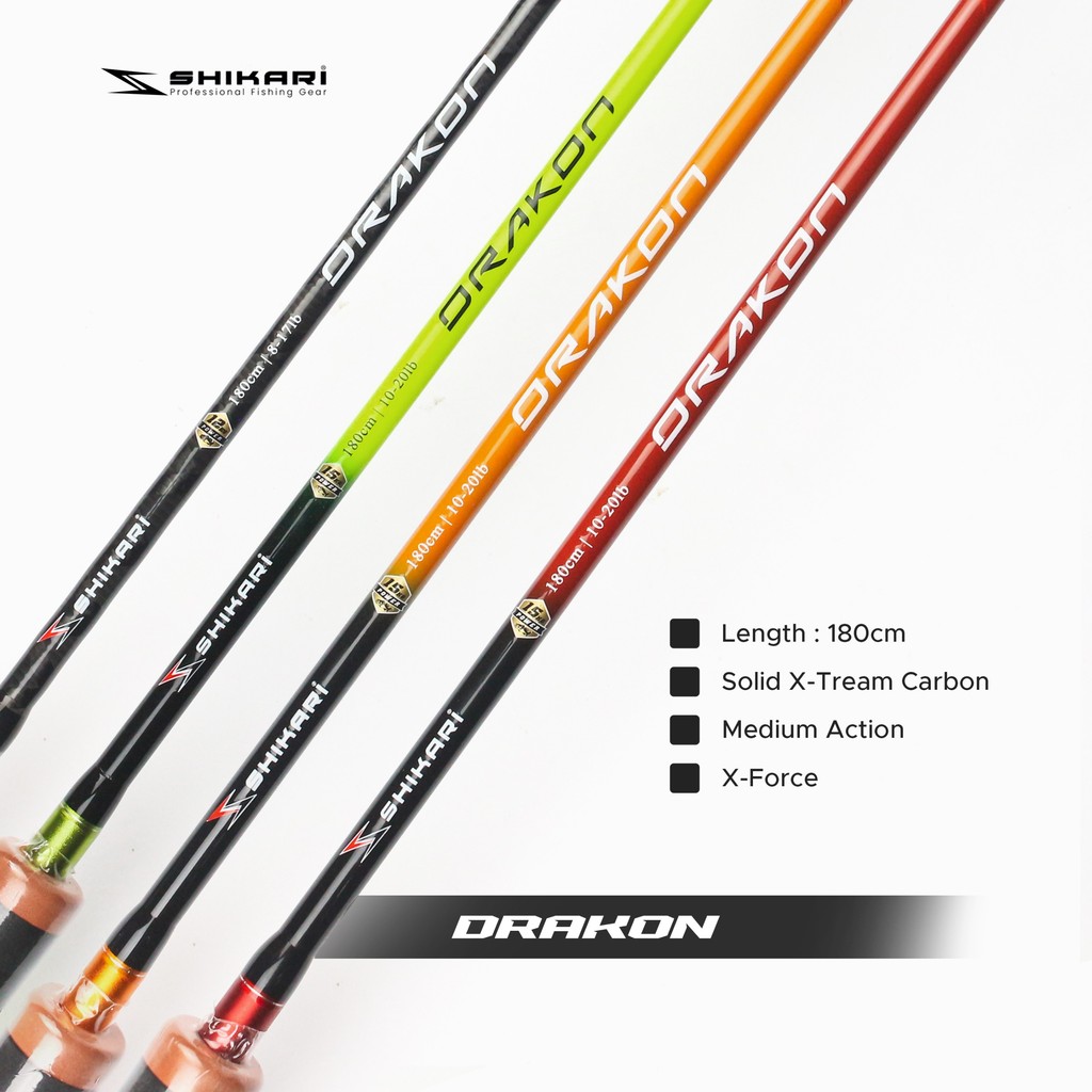 Joran Pancing Galatama Shikari Drakon Solid Carbon