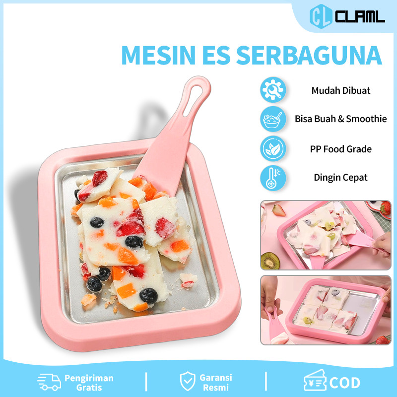 CL COD Mesin Es Krim Gulung Mini Tanpa Listrik Food Grade Alat Pembuat Ice Roll Yogurt Goreng Beku P